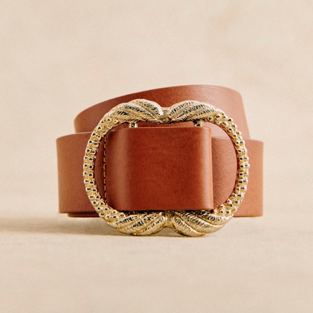 Sezane Artemis Belt, Natural Heritage, Size 80 (31.5 in)